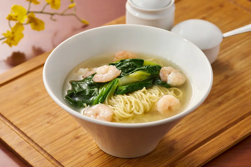 886食堂の蝦仁麺 海老と青菜のさっぱり麺